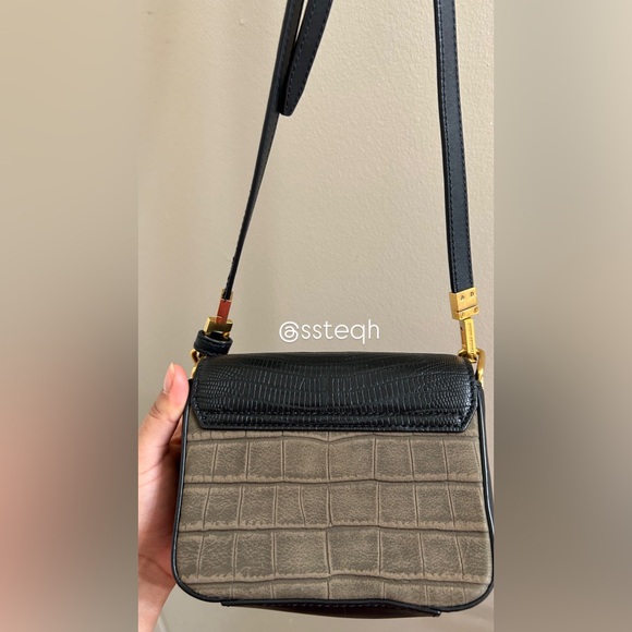 Alexander Wang Crocodile Lizard Embossed Calfskin Prisma Envelope Crossbody Bag - Picture 4 of 6